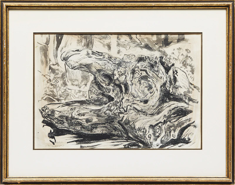 Arthur Lismer, Tree Stump, ink drawing, 1959 - view 2