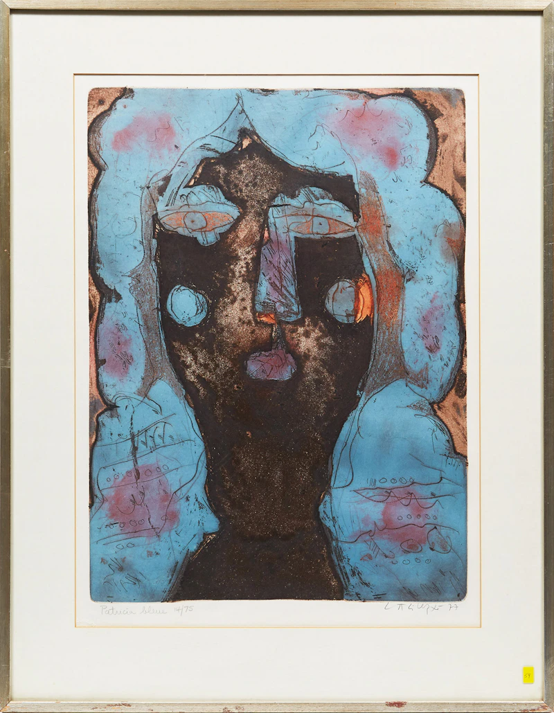 Norman Laliberté, Patricia Bleue, etching in colours, 1977 - view 2