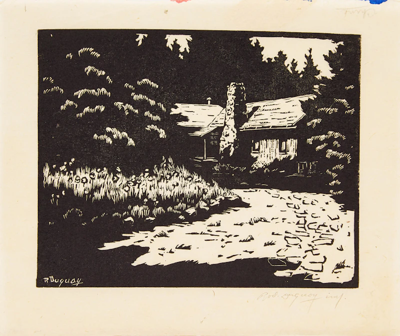 Rodolphe Duguay, Sans titre (maison), woodcut print