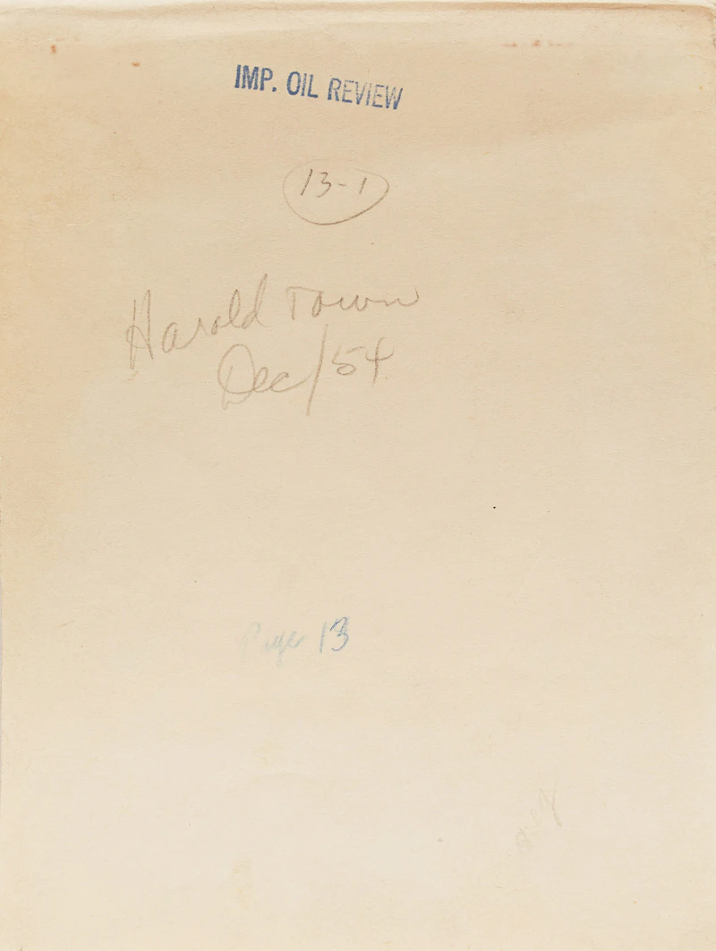 Harold Barling Town, Imperial Oil Review Drawings, five mixed media drawings and pamphlet, circa 1953 - view 9