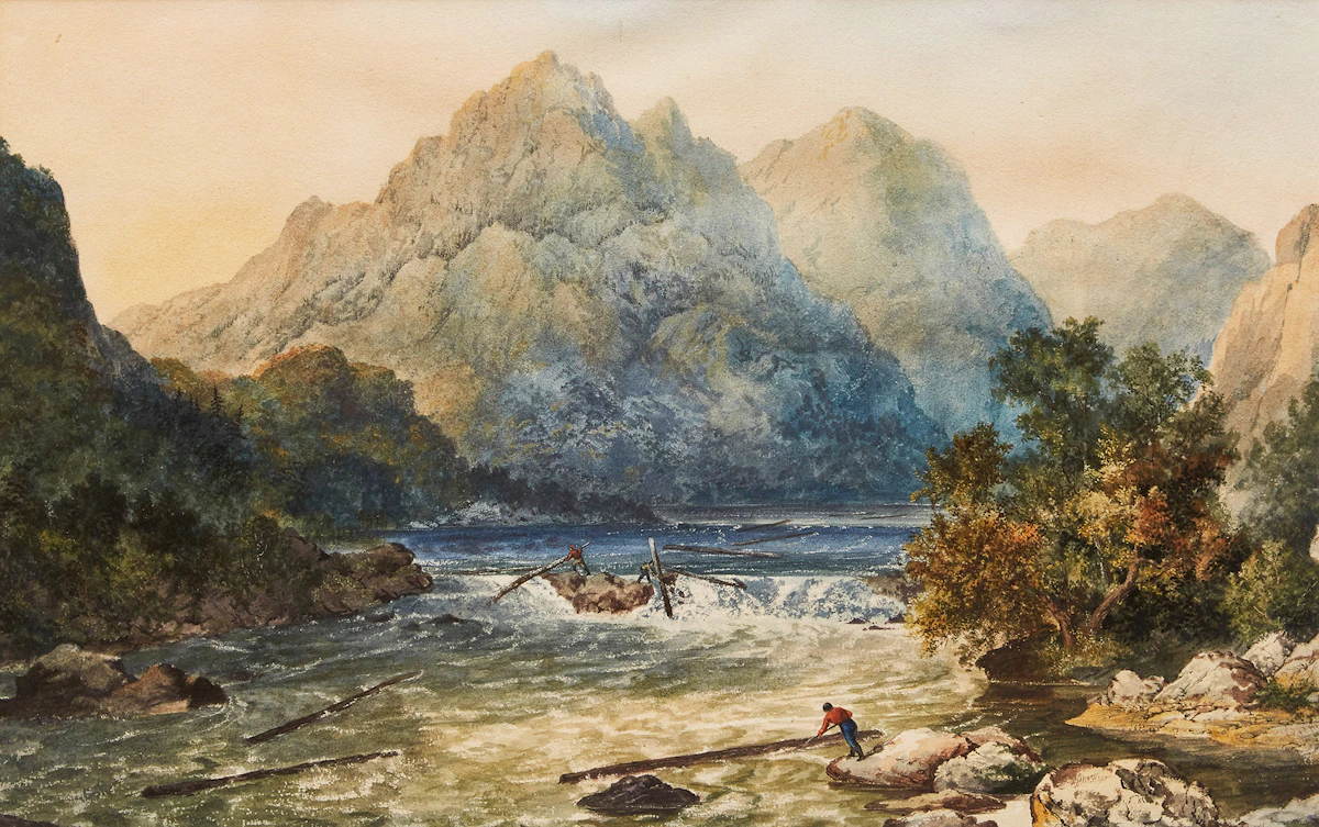 19th Century Canadian School, Rapids, Saguenay River, watercolour, circa 1865