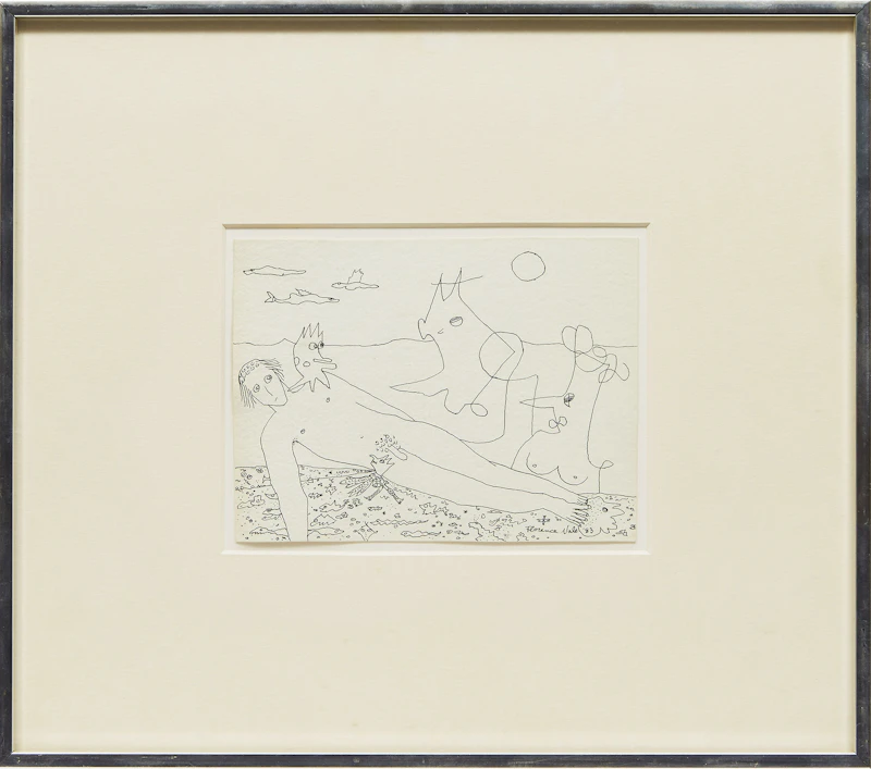 Florence Vale, Inflatable Man at the Beach, pen and ink drawing, 1983 - view 2