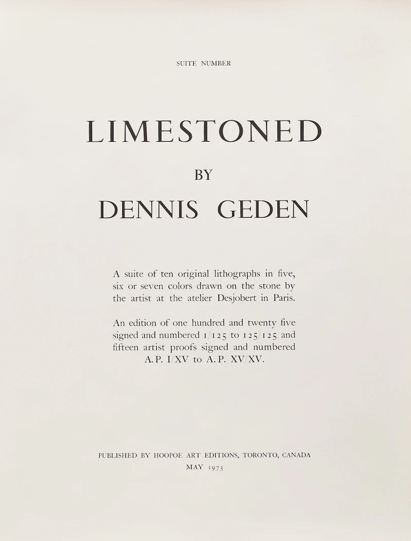 Dennis Geden, Limestoned, ten colour lithographs, 1973 - view 2