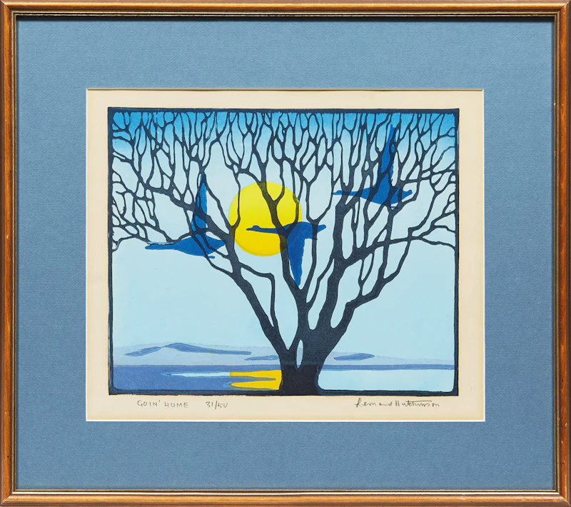 Leonard Hutchinson, Goin’ Home; Above Twelve Mile Creek, two colour woodblock prints - view 2