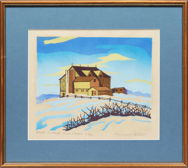 Leonard Hutchinson, Goin’ Home; Above Twelve Mile Creek, two colour woodblock prints - view 5