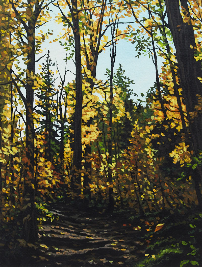 Deborah Lougheed Sinclair, Autumn Path, acrylic on paper