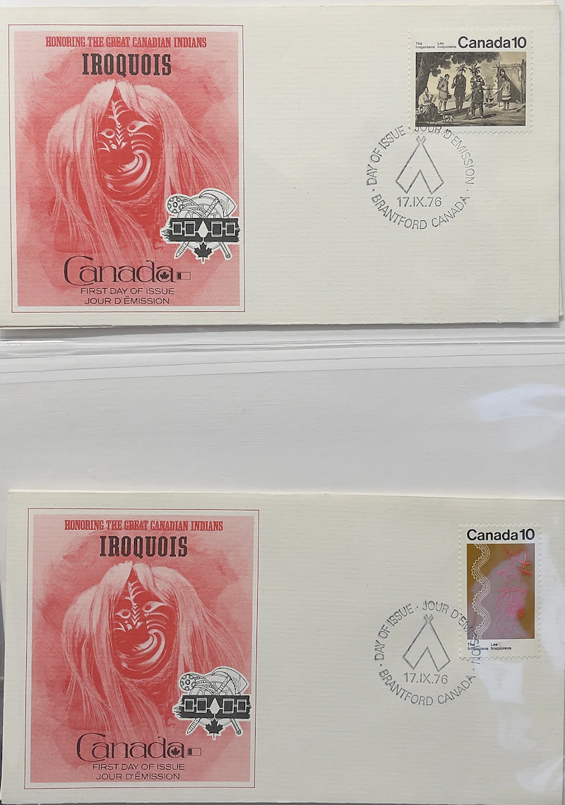 Books and Reference, Collection of First Nations & Indigenous First Day Covers and Centennial Stamp Box, stamps and cachet envelopes in a binder and Centennial stamp box - view 2