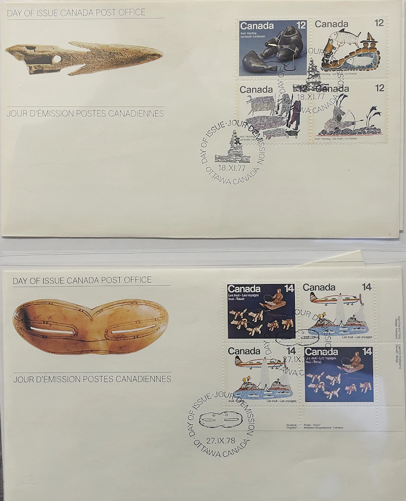 Books and Reference, Collection of First Nations & Indigenous First Day Covers and Centennial Stamp Box, stamps and cachet envelopes in a binder and Centennial stamp box - view 3