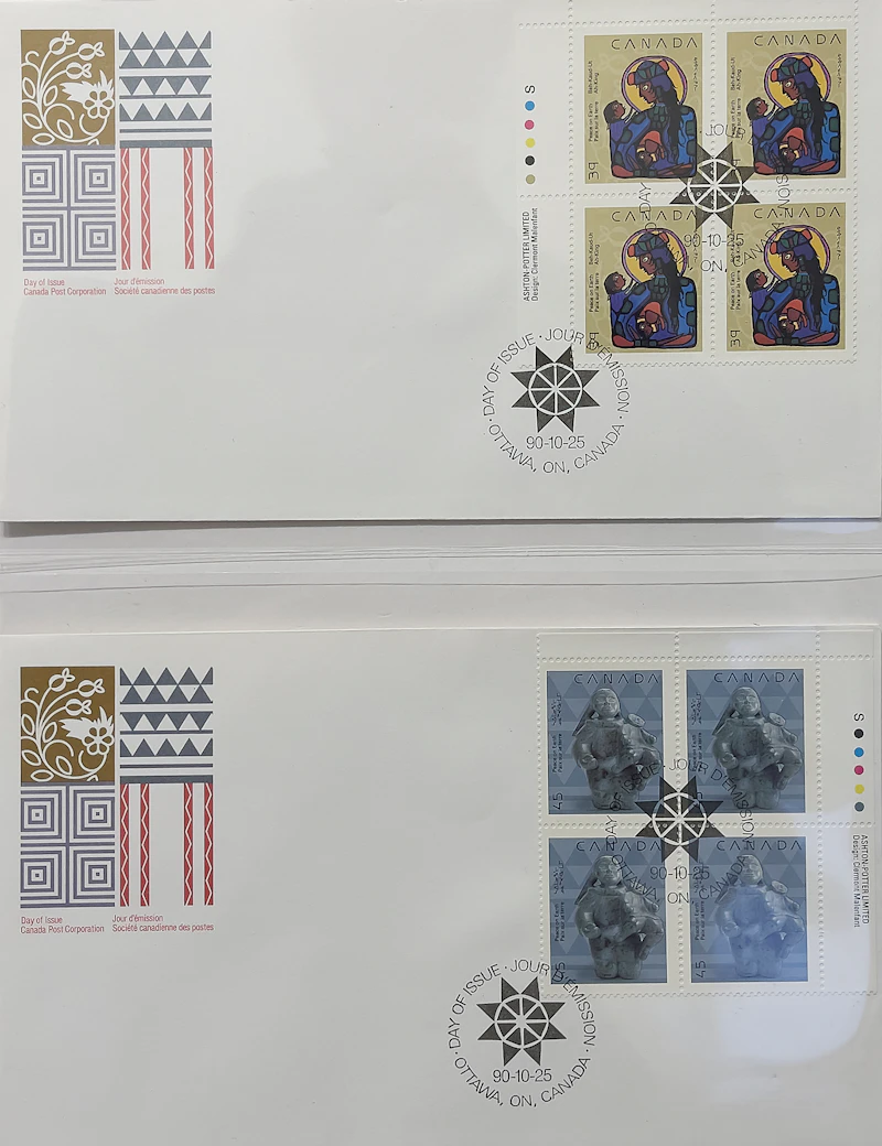 Books and Reference, Collection of First Nations & Indigenous First Day Covers and Centennial Stamp Box, stamps and cachet envelopes in a binder and Centennial stamp box - view 5