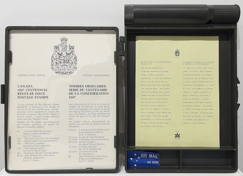 Books and Reference, Collection of First Day Covers and 1967 Centennial Stamp Box, stamps and cachet envelopes in a First Day Covers binder and Centennial stamp box - view 10