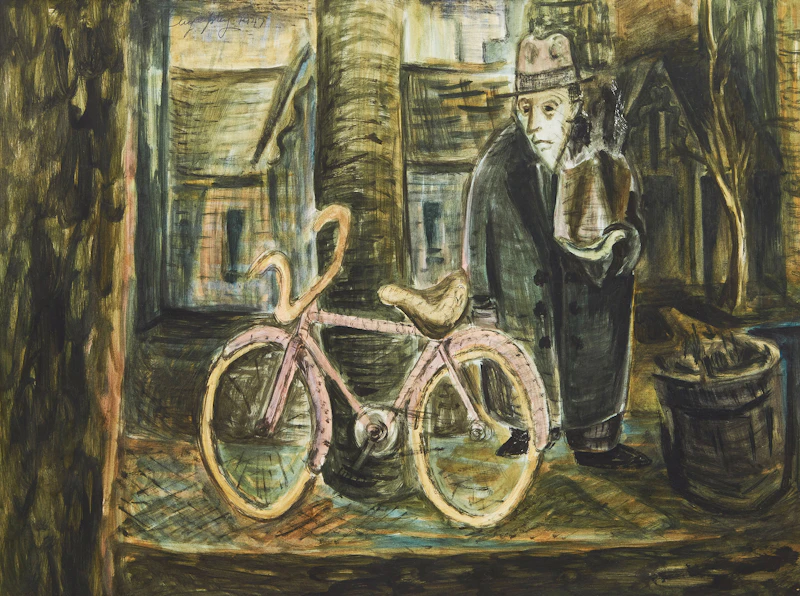 Aba Bayefsky, Man in the Market, watercolour on paper