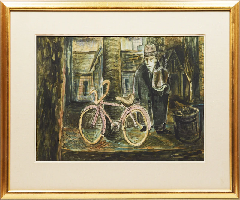 Aba Bayefsky, Man in the Market, watercolour on paper, 1947 - view 2