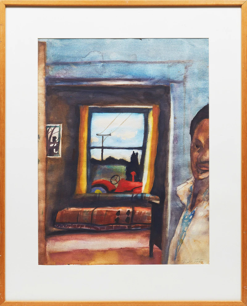 Michael Pflug, Red Tractor, watercolour, 1977 - view 2