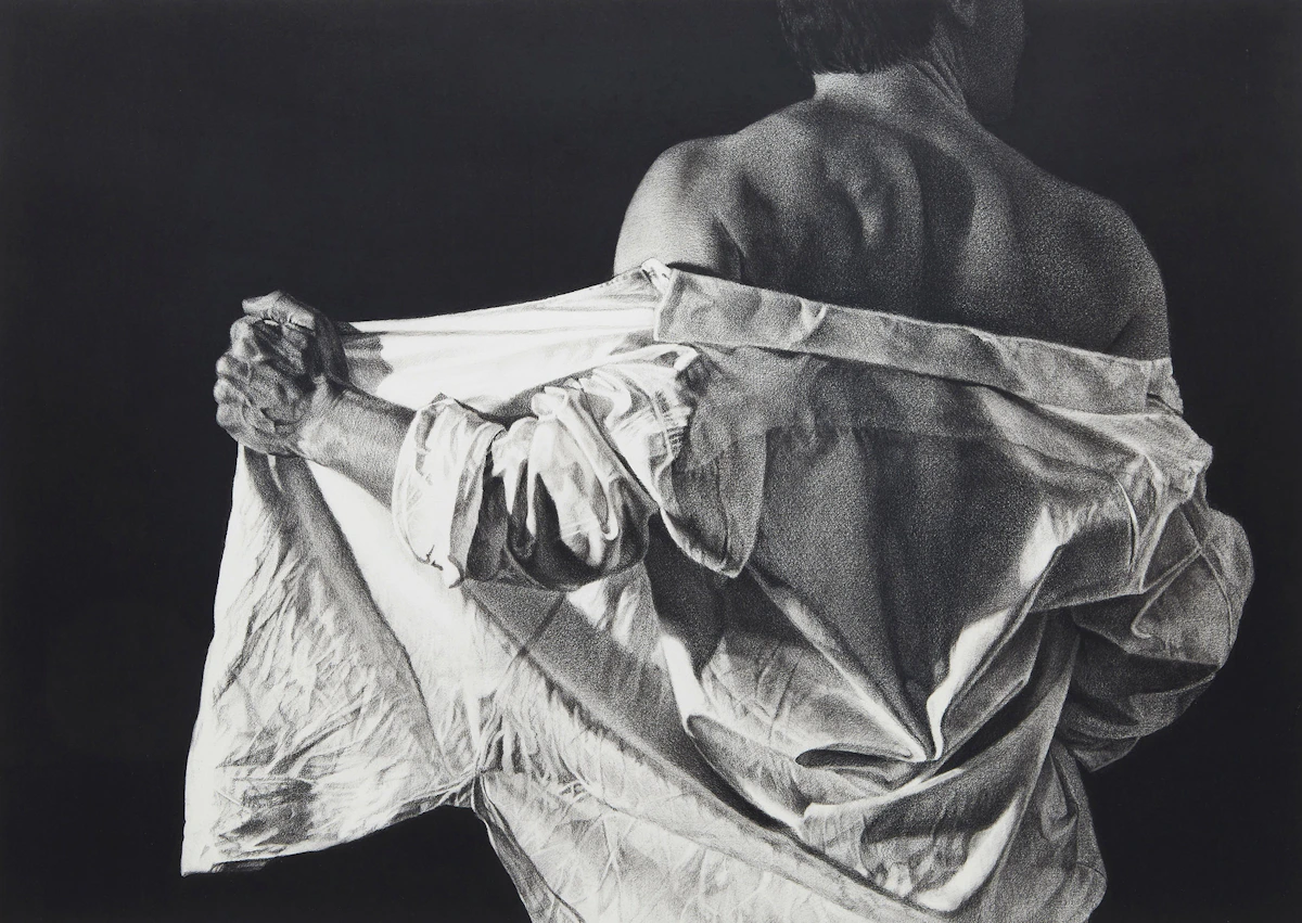 Michael Stefura, Reach, charcoal, 1986