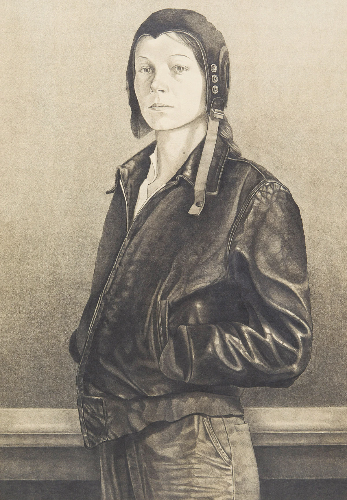 Michael Thompson, Portrait of Lady, graphite, 1979