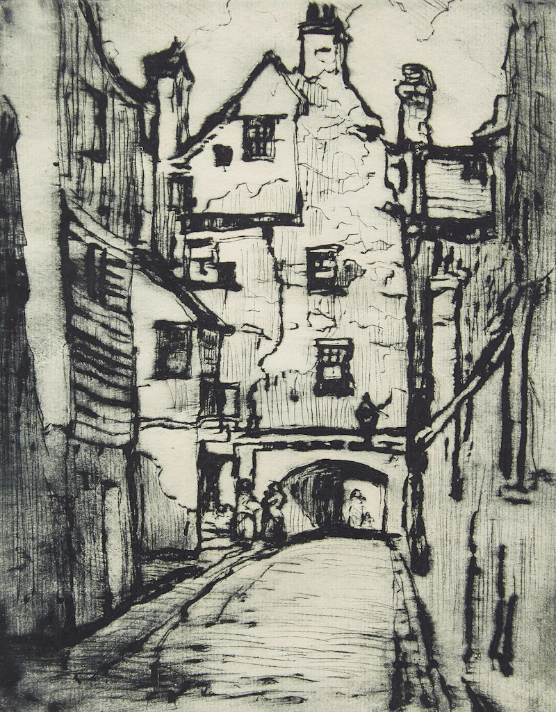 Manly Edward MacDonald, Street Scene; Vendor; Baker House, three etchings - view 7