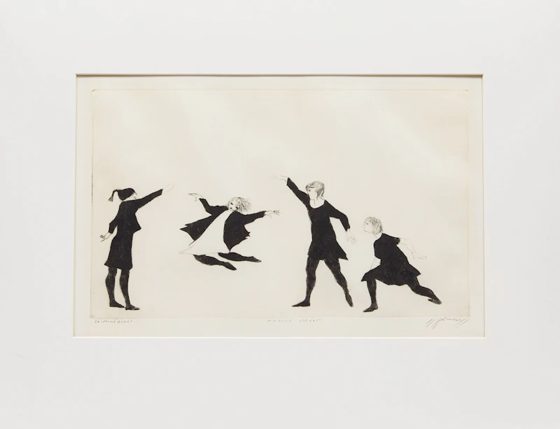 Moe Reinblatt, Skipping Girls, etching - view 2