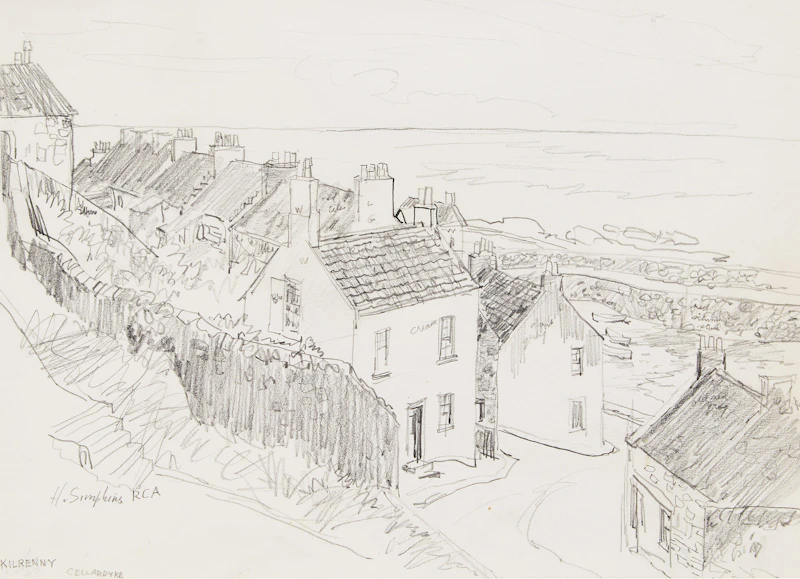 Henry John Simpkins, Morin Heights; Kilrenny Cellardyke, 2 pencil drawings - view 4