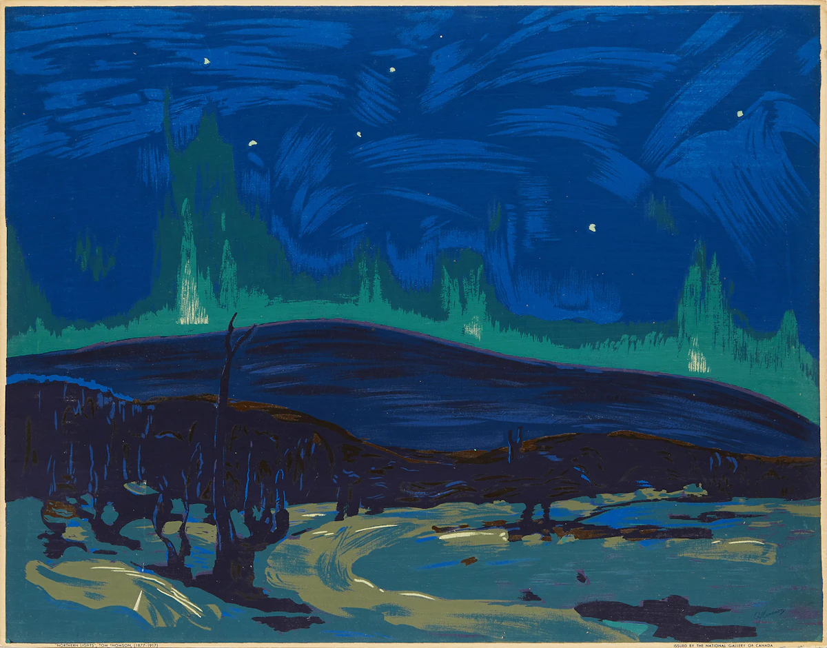 Tom Thomson, Northern Lights, sampson-matthews silkscreen