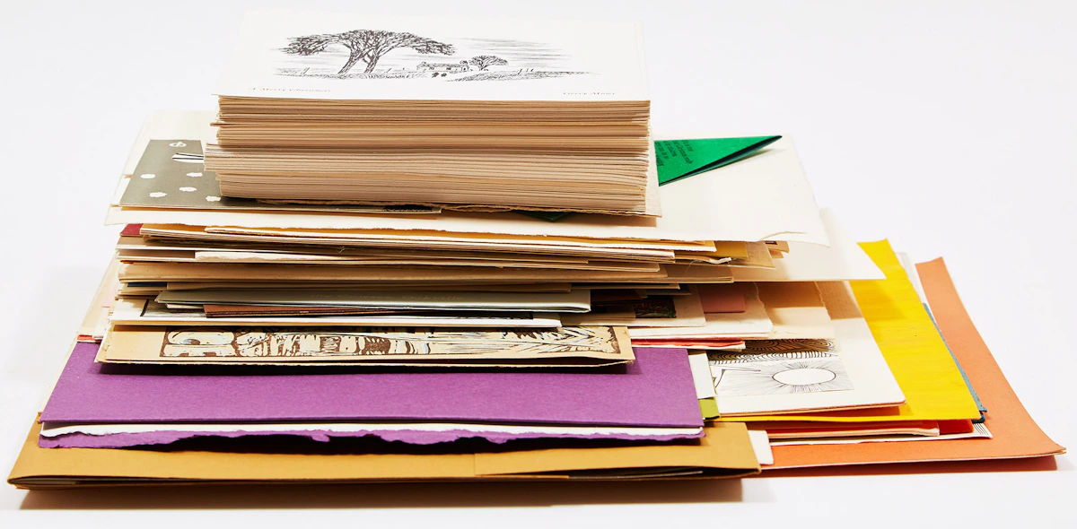 Books and Reference, Collection of Artist Christmas Cards, invitations, drawings, a CBC Times 1956 Christmas Magazine and Gerry Moses Christmas Cards, various media