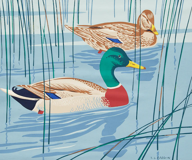 Alfred Joseph Casson, The Common Mallard; The Sharp Tailed Grouse, two silkscreens