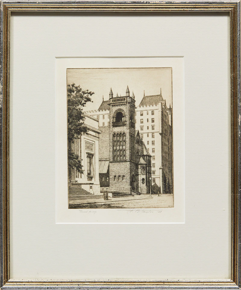Frederick Bourchier Taylor, Erskine and American Church, etching, 1937 - view 2