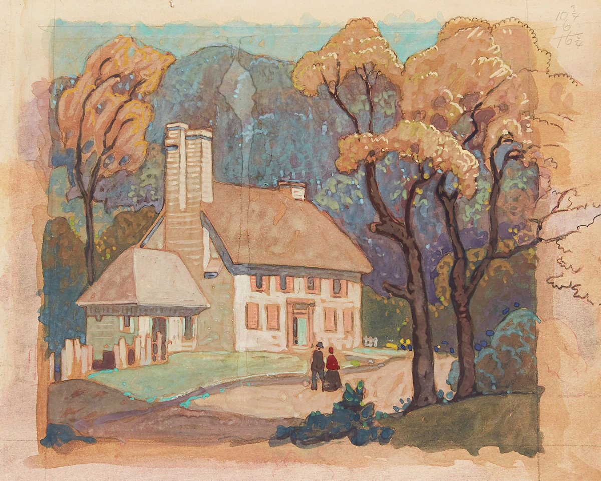 Stanley Francis Turner, Three Works: Sillery (Jesuit House); Château Richer, Quebec; English Church from City Hall , gouache