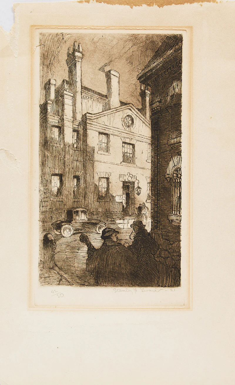 Stanley Francis Turner, Three Works: Lower Town, QC; Notre Dame des Victoires, QC; Untitled, etchings - view 5