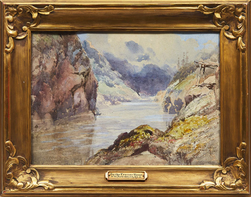 Frederic Marlett Bell-Smith, Fraser River, B.C. , watercolour laid on card - view 2
