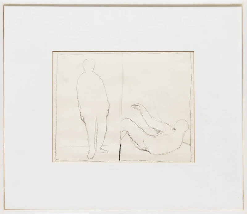 Richard Ciccimarra, Standing Figure and Fallen Figure; Walking Figure and Seated Figure, two drawings - view 2