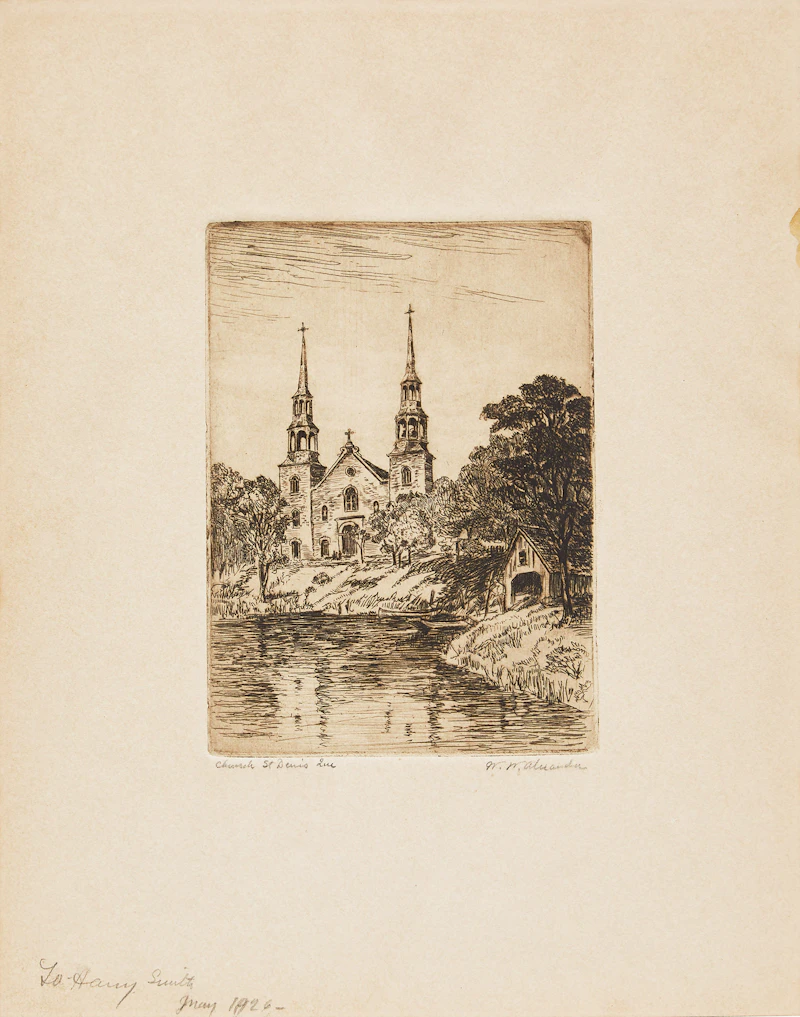 William Walker Alexander, Church St Denis Que; At the Club, pair of etchings - view 2
