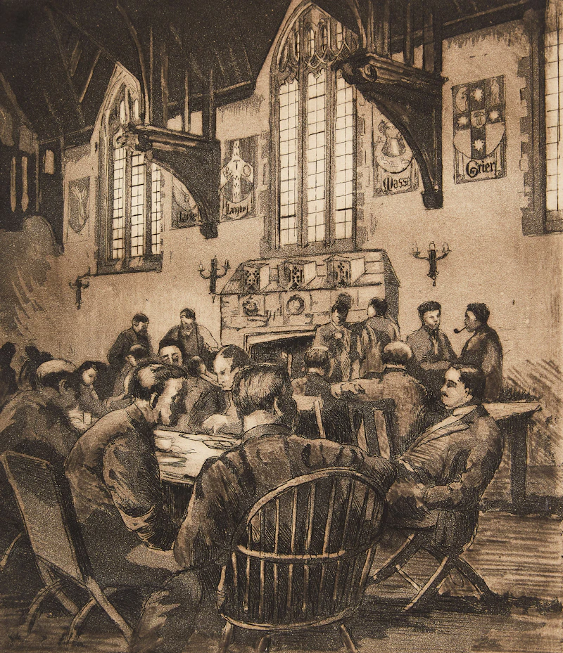 William Walker Alexander, Church St Denis Que; At the Club, pair of etchings - view 4