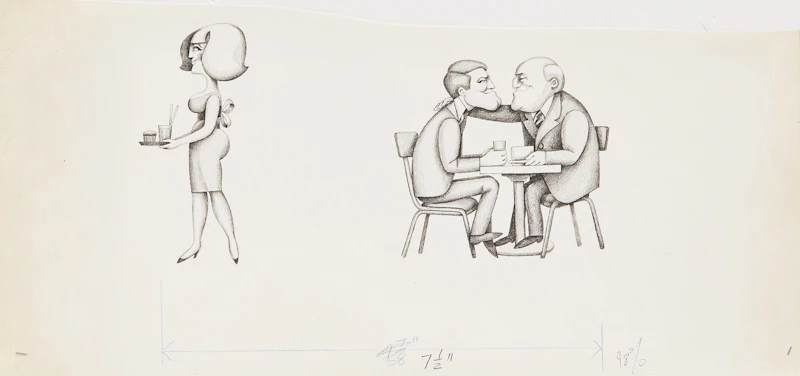 Various Artists, Nineteen Drawings and Illustrations , watercolour; pen & ink; graphite, circa 1960s - view 3