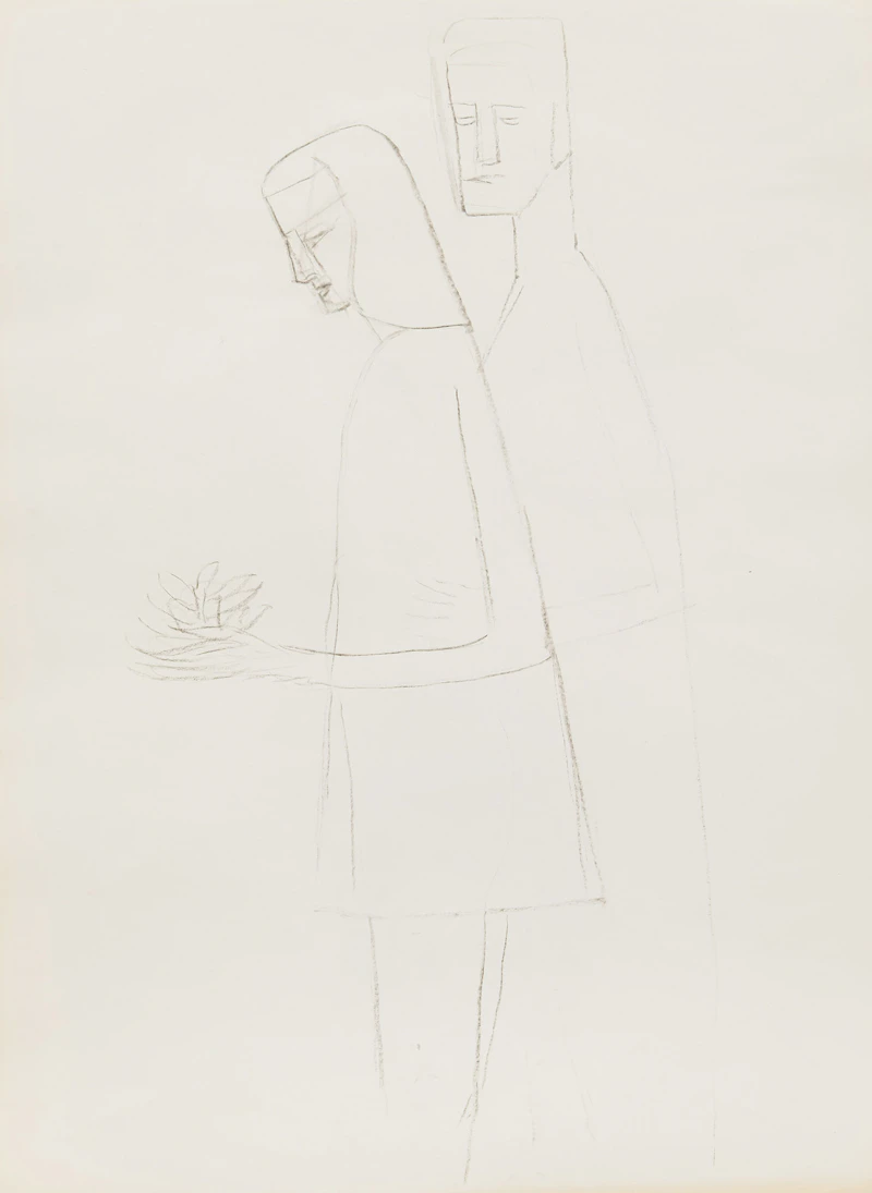 Gerald Milne Moses, Thirty Abstract Figures and Faces, charcoal; graphite on paper, 1959-1961 - view 5