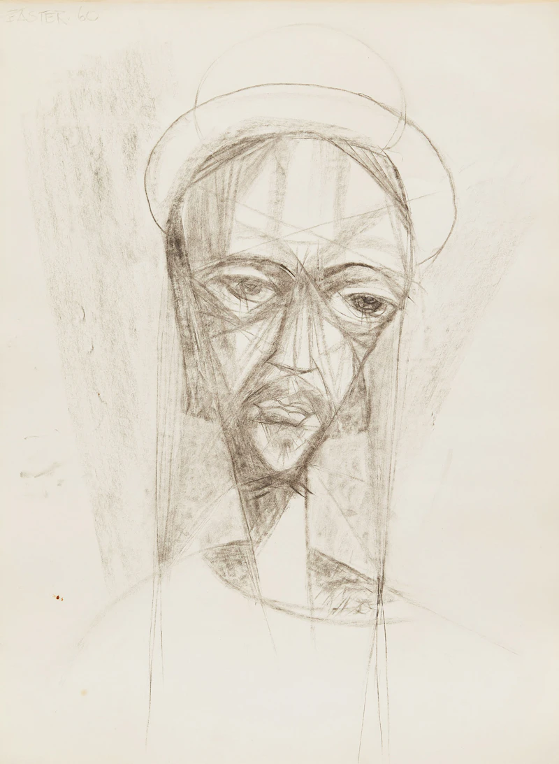 Gerald Milne Moses, Thirty Abstract Figures and Faces, charcoal; graphite on paper, 1959-1961 - view 8
