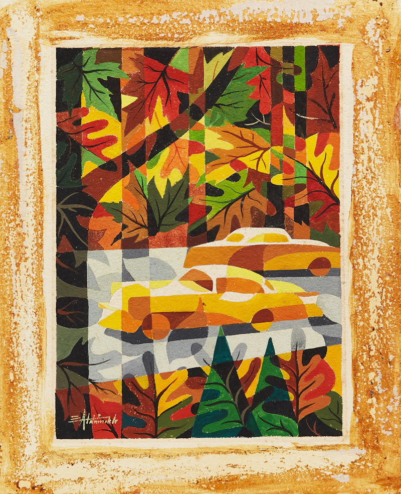 Eric Aldwinckle, Autumn Cars; Petrochemicals, two works on paper