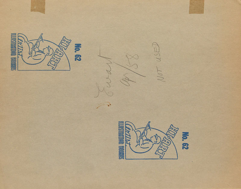 Peter Maxwell Ewart, Two Cowboys, pen & ink on illustration board, 1958 - view 2