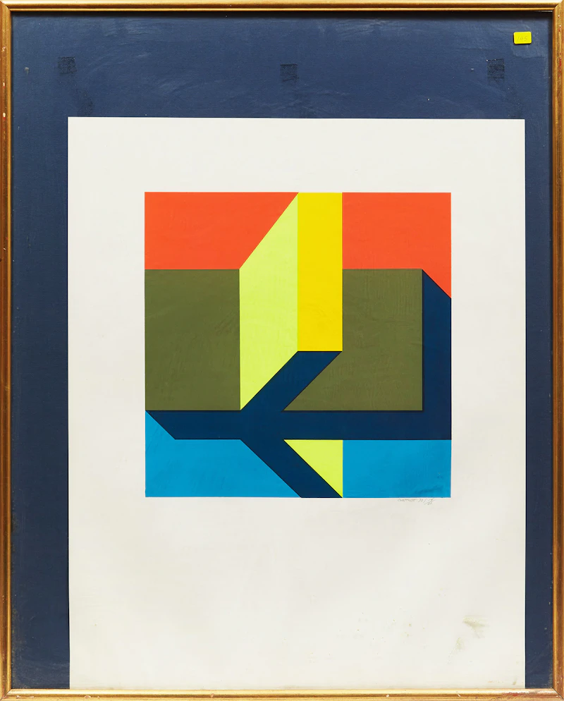 David Chestnutt, Abstract Composition, colour silkscreen, 1970 - view 2