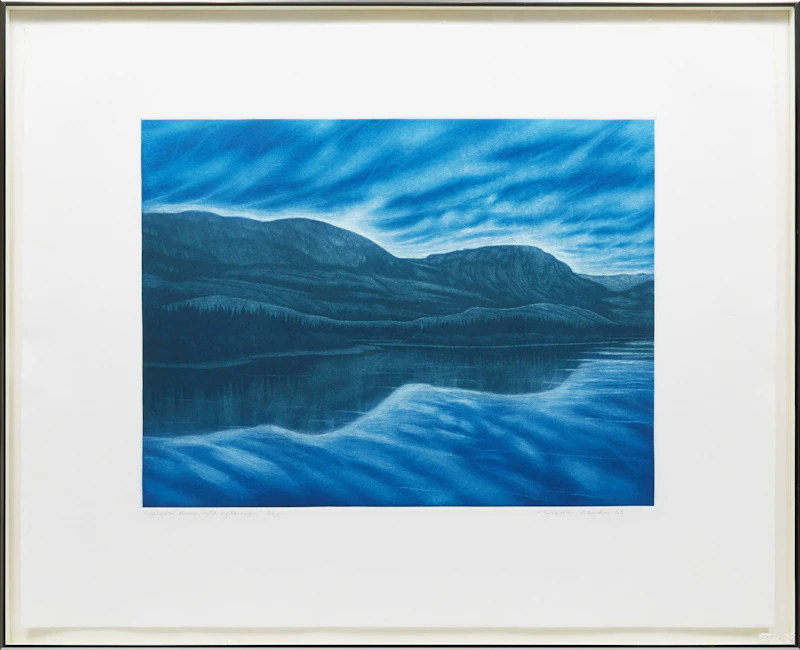 Scott Goudie, Adlatok River, Late Afternoon, mezzotint in colours, 1988 - view 2