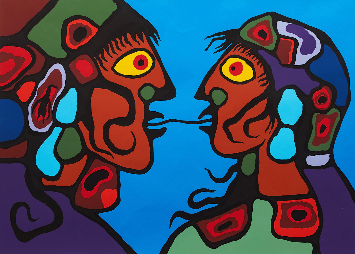 Norval Morrisseau, Look Within Ourselves, colour serigraph
