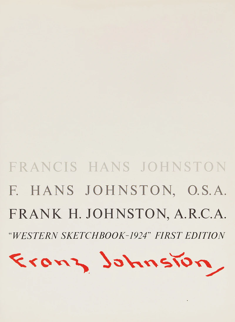 Frank Hans Johnston, Franz Johnston: Western Sketchbook - 1924, folio of eight prints