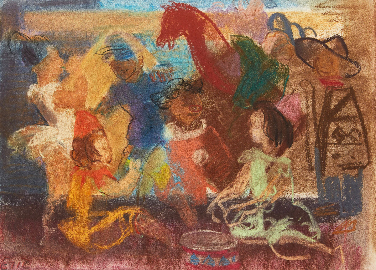 Lillian Freiman, Circus Scene, pastel