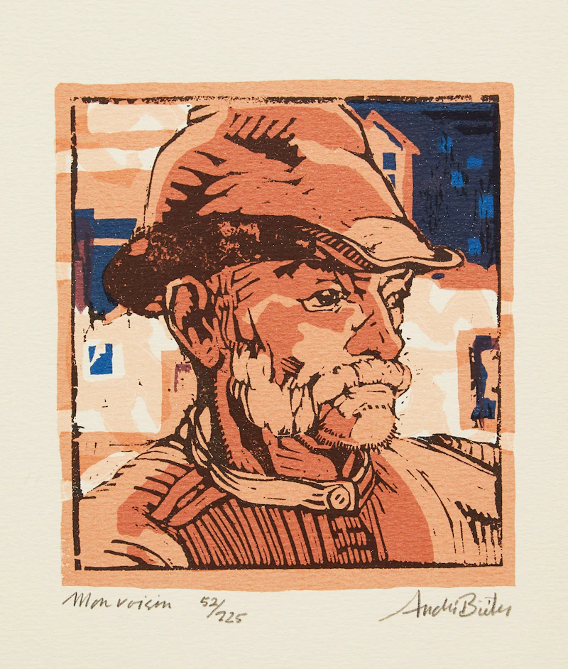 André Charles Biéler, Andre Bieler: An Artist’s Life and Times; “Mon Voisin”, book with framed colour woodblock - view 4