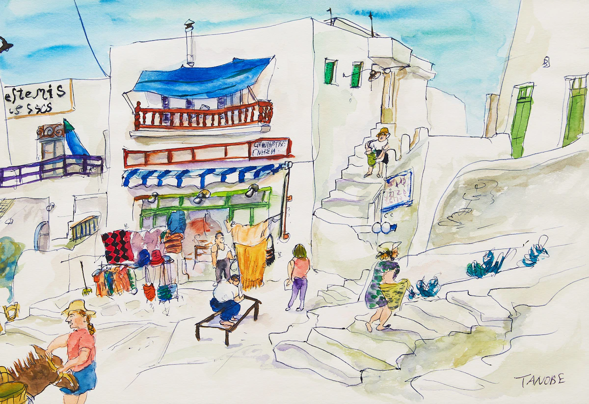 Miyuki Tanobe, Myconoss [sic], ink and watercolour, 1970