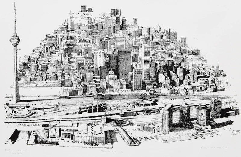 Enid Robbie, Toronto, 1975 (In Praise of Cities 6, 3/5), lithograph