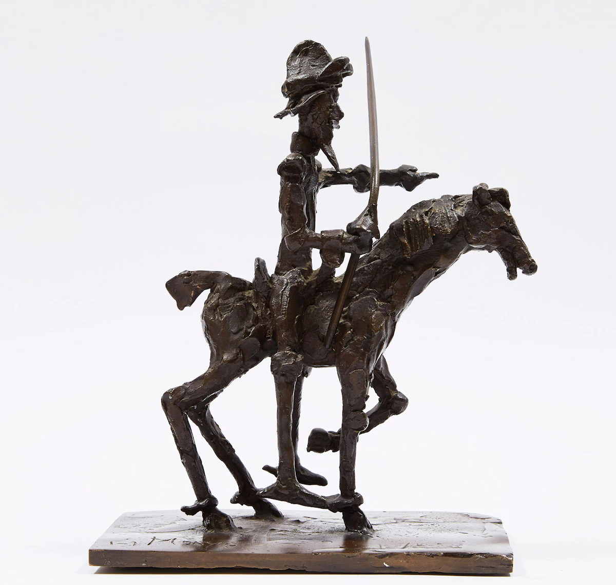 Monyo Simon Mihailescu-Nasturel, Don Quixote and Sancho Panza, pair of bronzes