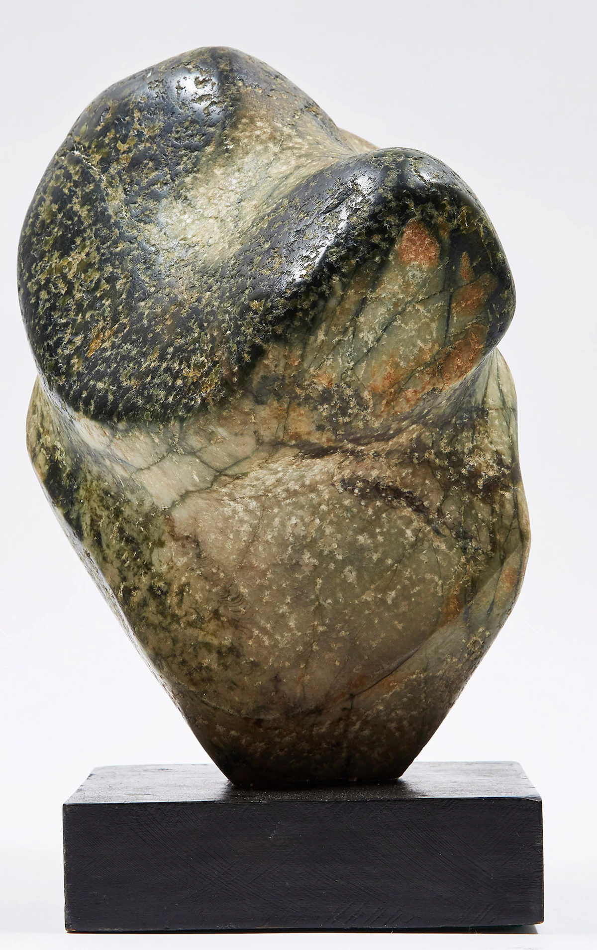 Jack Beder, Knobby Piece , stone (serpentine/dolomite) on a wood base, 1969