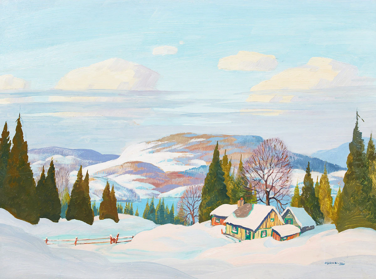 Graham Noble Norwell, Winter Landscape, oil on board