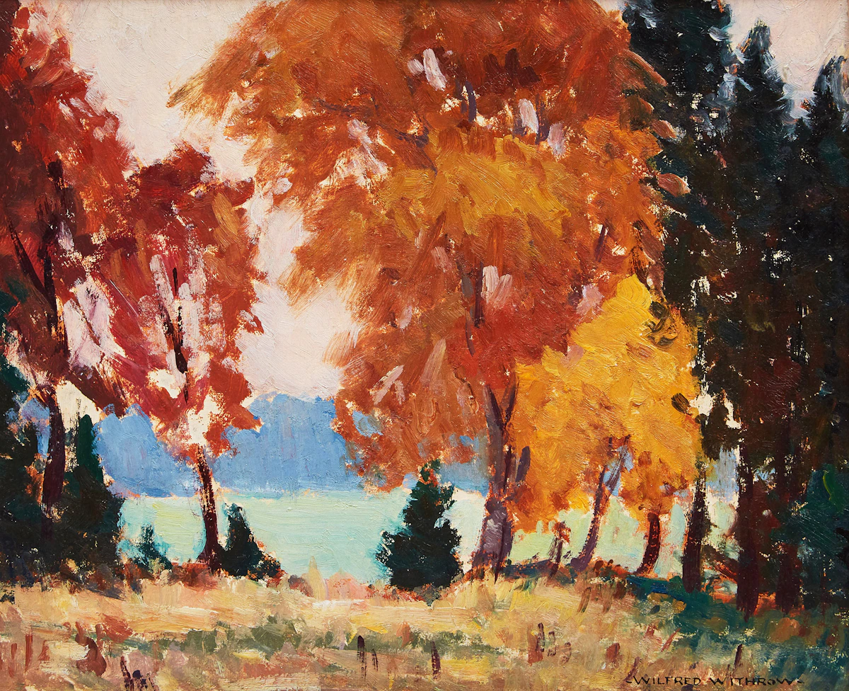 Wilfred Forbes Withrow, Autumn Landscape, oil on board