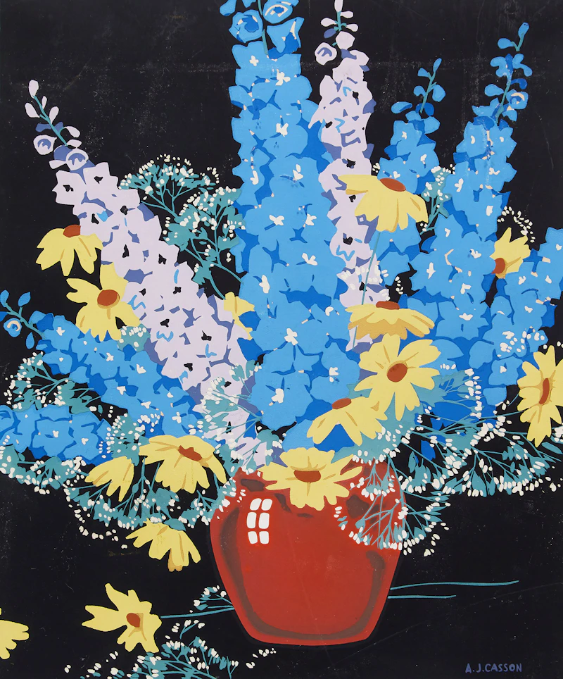 Delphiniums; Poppies; Hyacinths by Alfred Joseph Casson